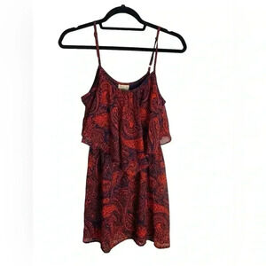 Eyelash couture red and blue design tank dress size small